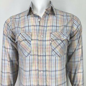 Vintage Levi's Plaid Western Shirt Medium 80's 90s